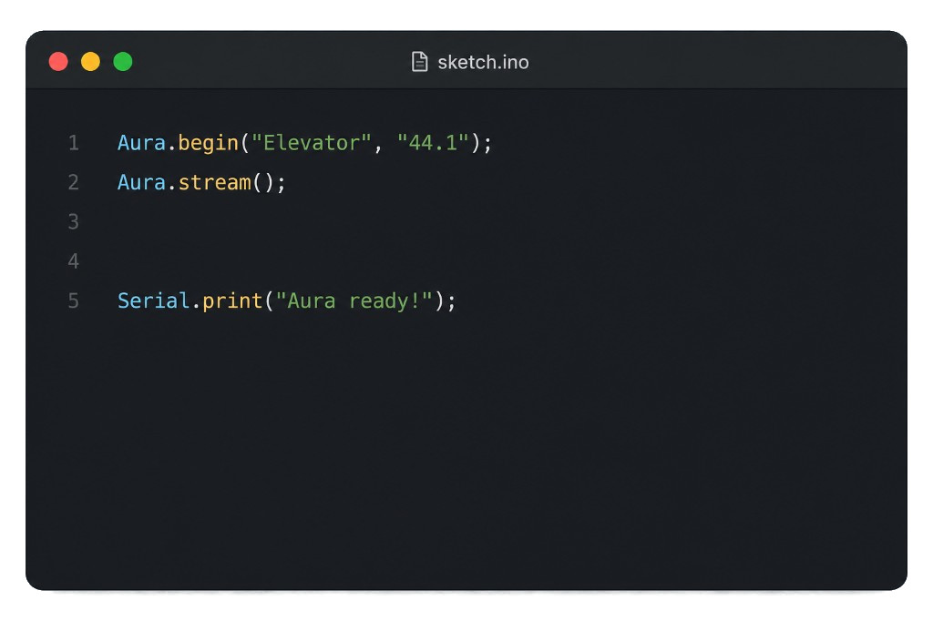 Open-source ESP32 Auracast library — short sketch.ino code sample
